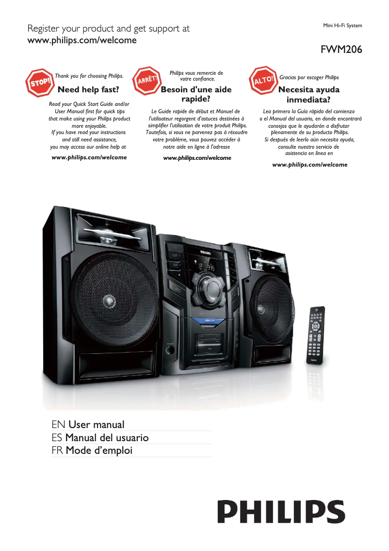 Page n°1 - Manuel utilisateur Philips FWM206