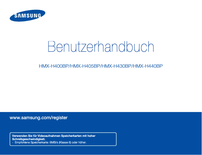 Page 1 de la notice Manuel utilisateur Samsung HMX-H440