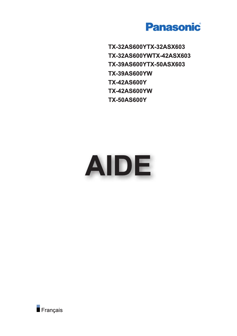 Page 1 of the manual User Manual Panasonic Viera TX-50ASX603