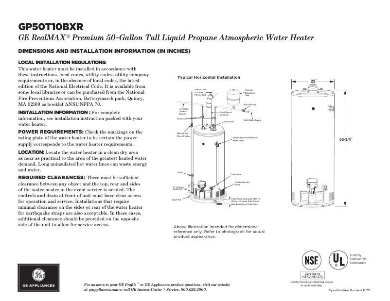 Image de la première page du manuel de l'appareil GP50T10BXR