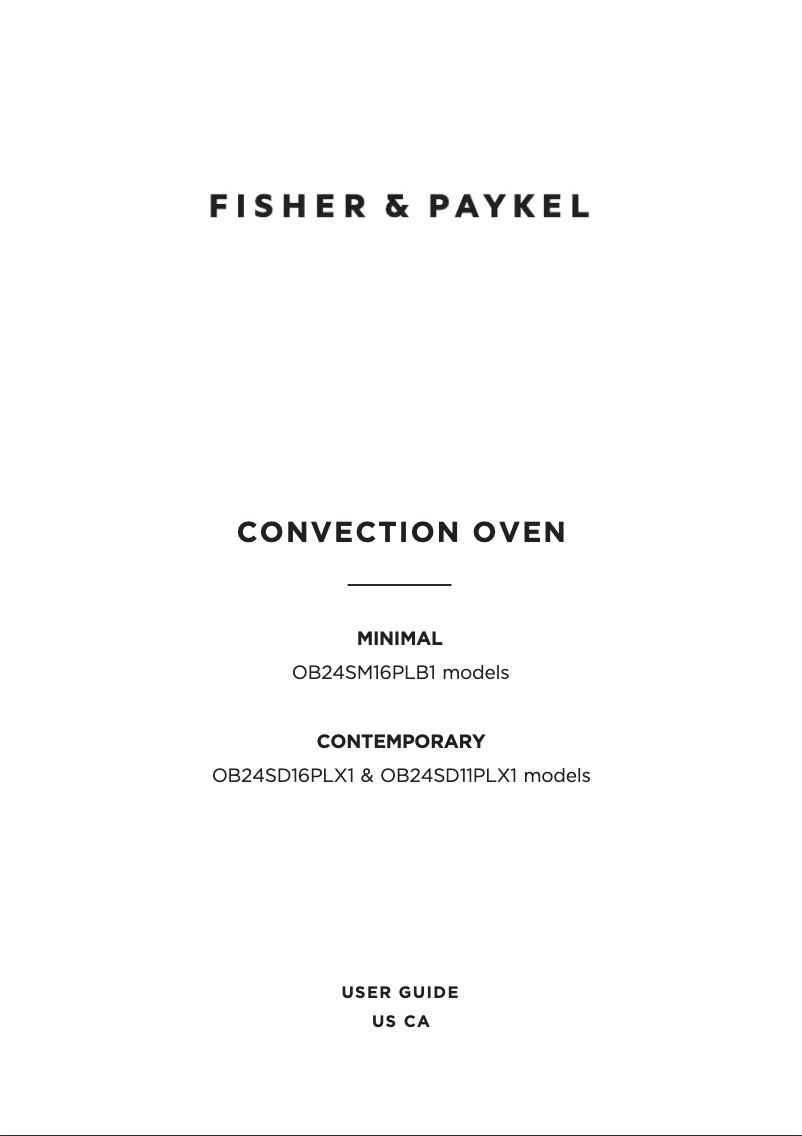 Página 1 del manual Guía de instalación Fisher & Paykel OB24SD16PLX1