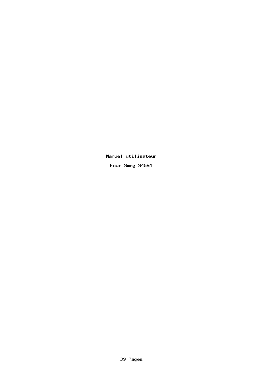 Page 1 de la notice Manuel utilisateur Smeg S45VA