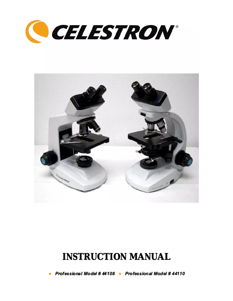 Page 1 de la notice Manuel utilisateur Celestron 44110
