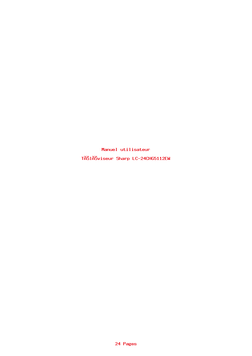 Page 1 de la notice Manuel utilisateur Sharp LC-24CHG5112EW
