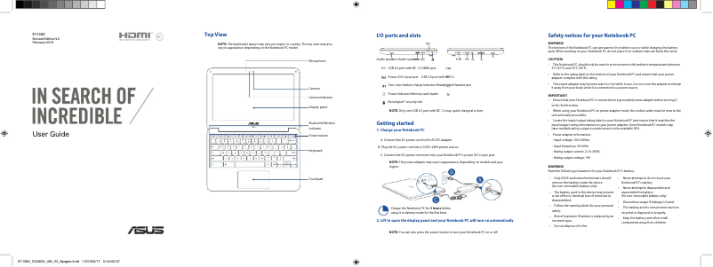 Page 1 de la notice Manuel utilisateur Asus Chromebook C202SA