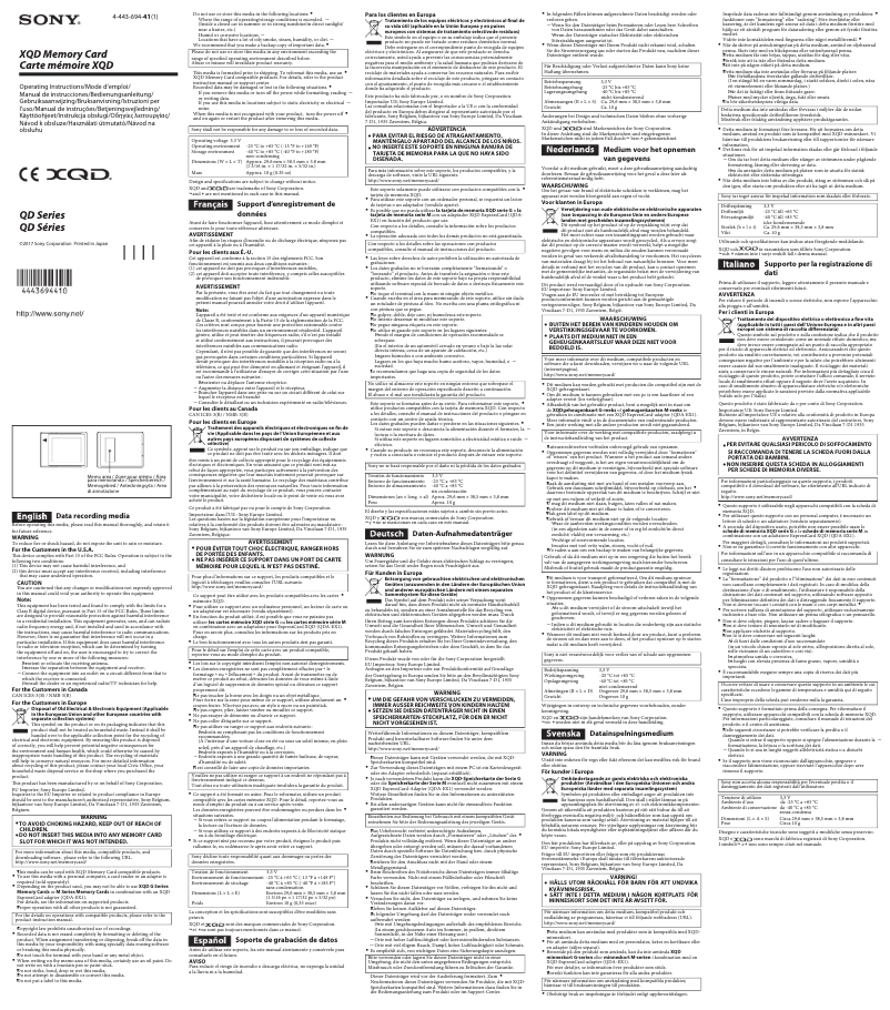 Page 1 de la notice Manuel utilisateur Sony QD-G256E