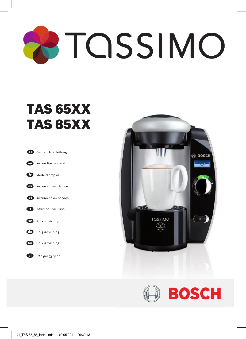 Page 1 de la notice Manuel utilisateur Bosch Tassimo TAS8520