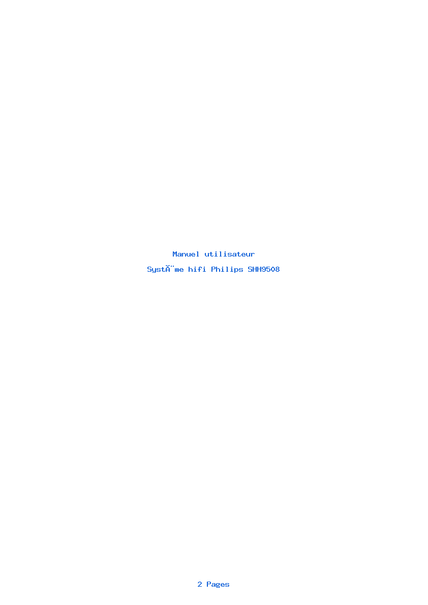 Page 1 de la notice Manuel utilisateur Philips SHH9508