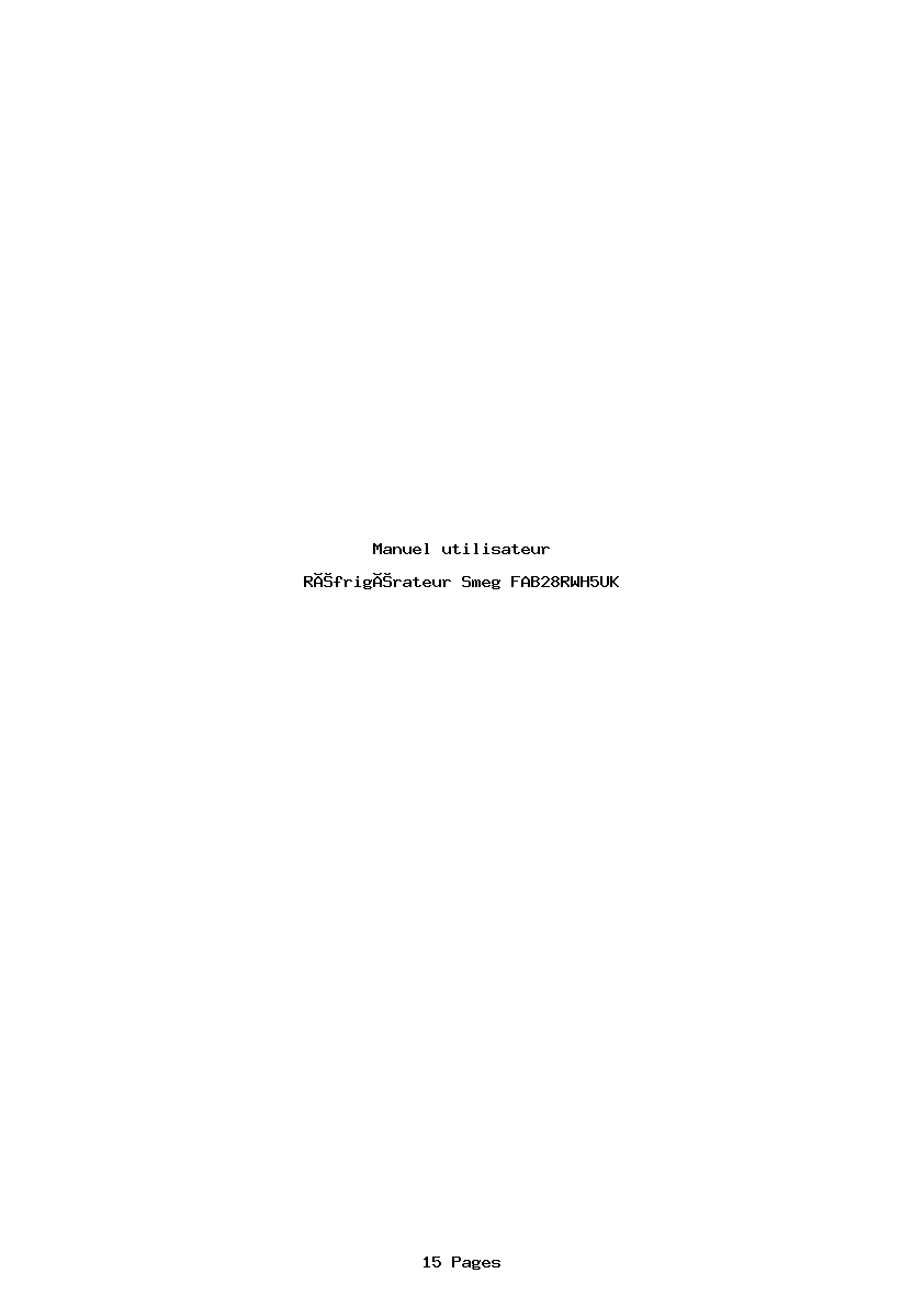 Page 1 de la notice Manuel utilisateur Smeg FAB28RWH5UK