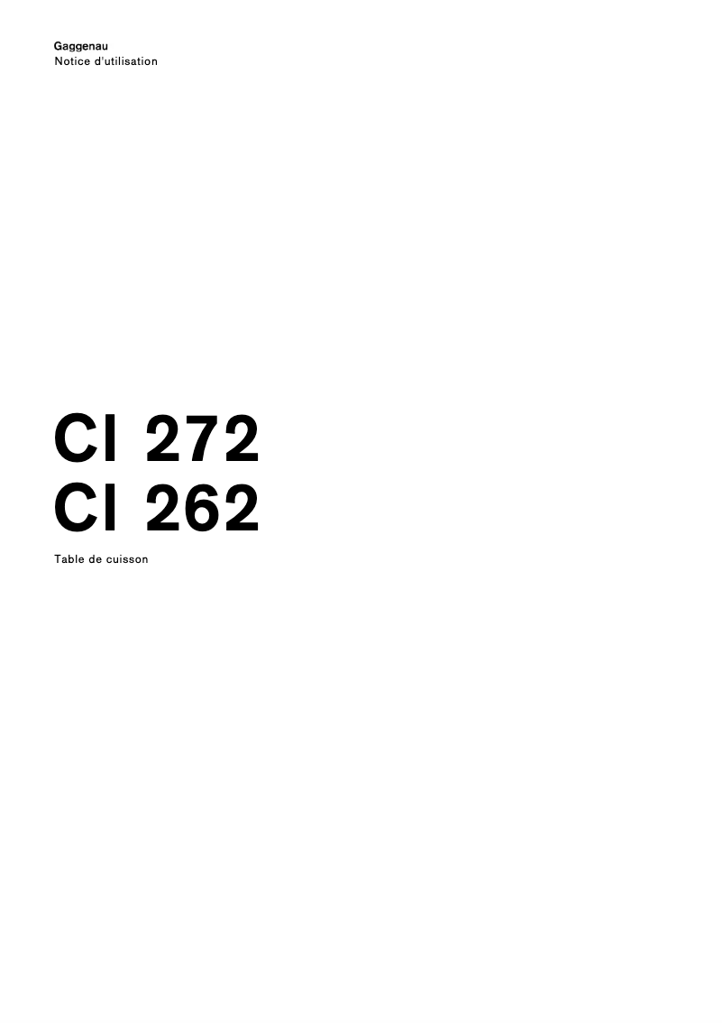Página 1 del manual Manual de usuario Gaggenau CI272103