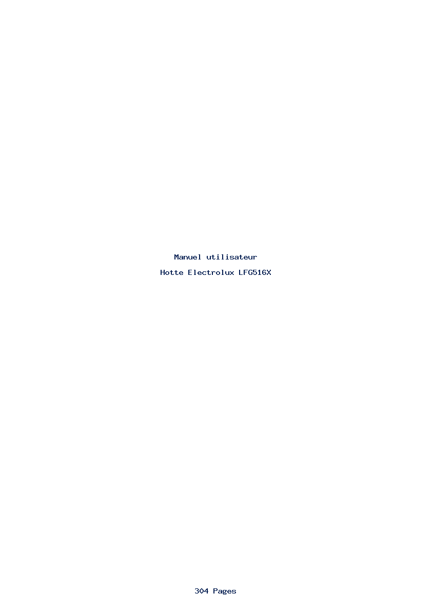 Page 1 de la notice Manuel utilisateur Electrolux LFG516X
