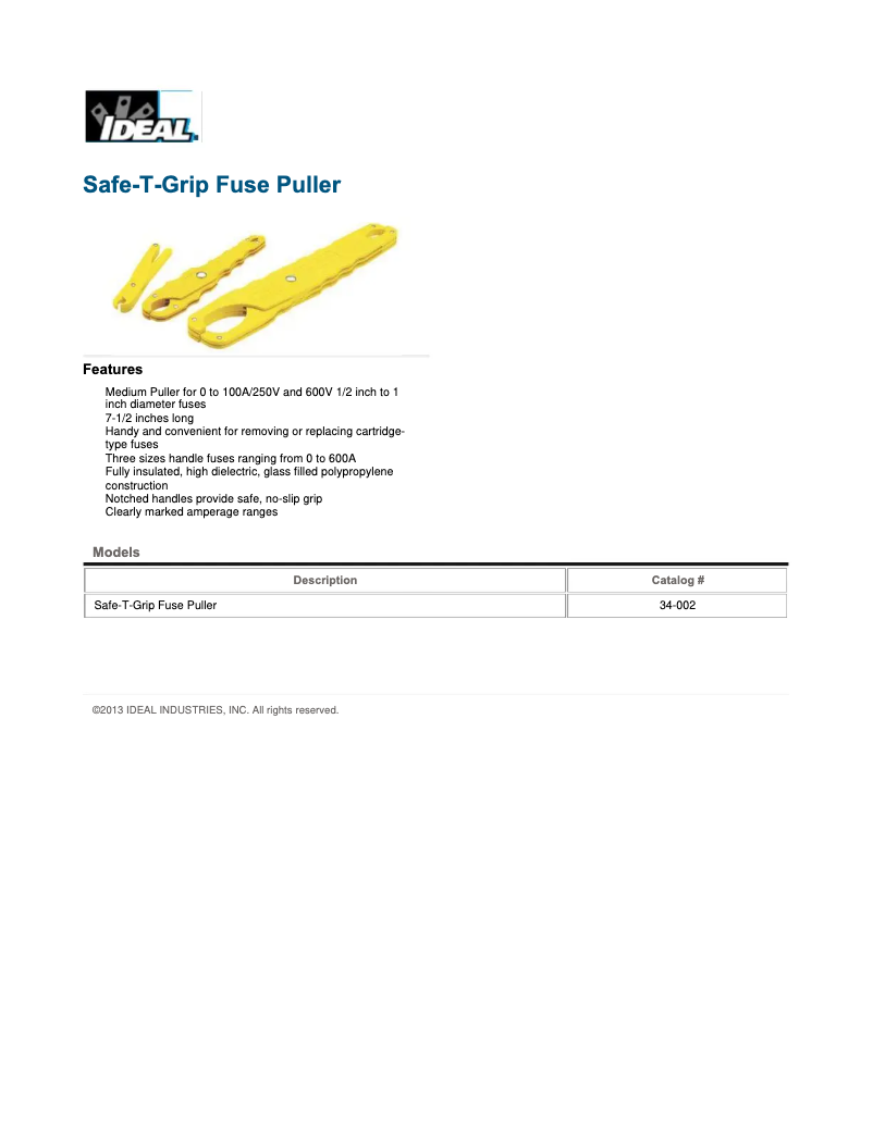 Page 1 de la notice Manuel utilisateur Ideal 34-002