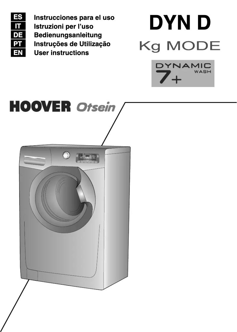 Página 1 del manual Manual de usuario Hoover DYN 7125D3/1-S