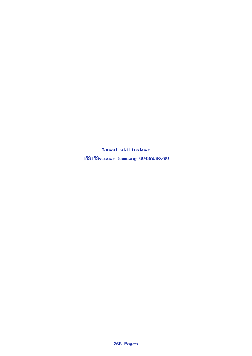 Page 1 de la notice Manuel utilisateur Samsung GU43AU8079U