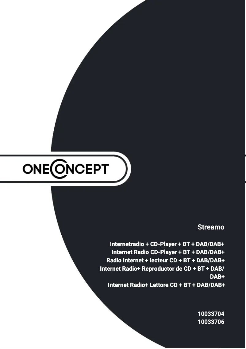 Page 1 de la notice Manuel utilisateur OneConcept Streamo