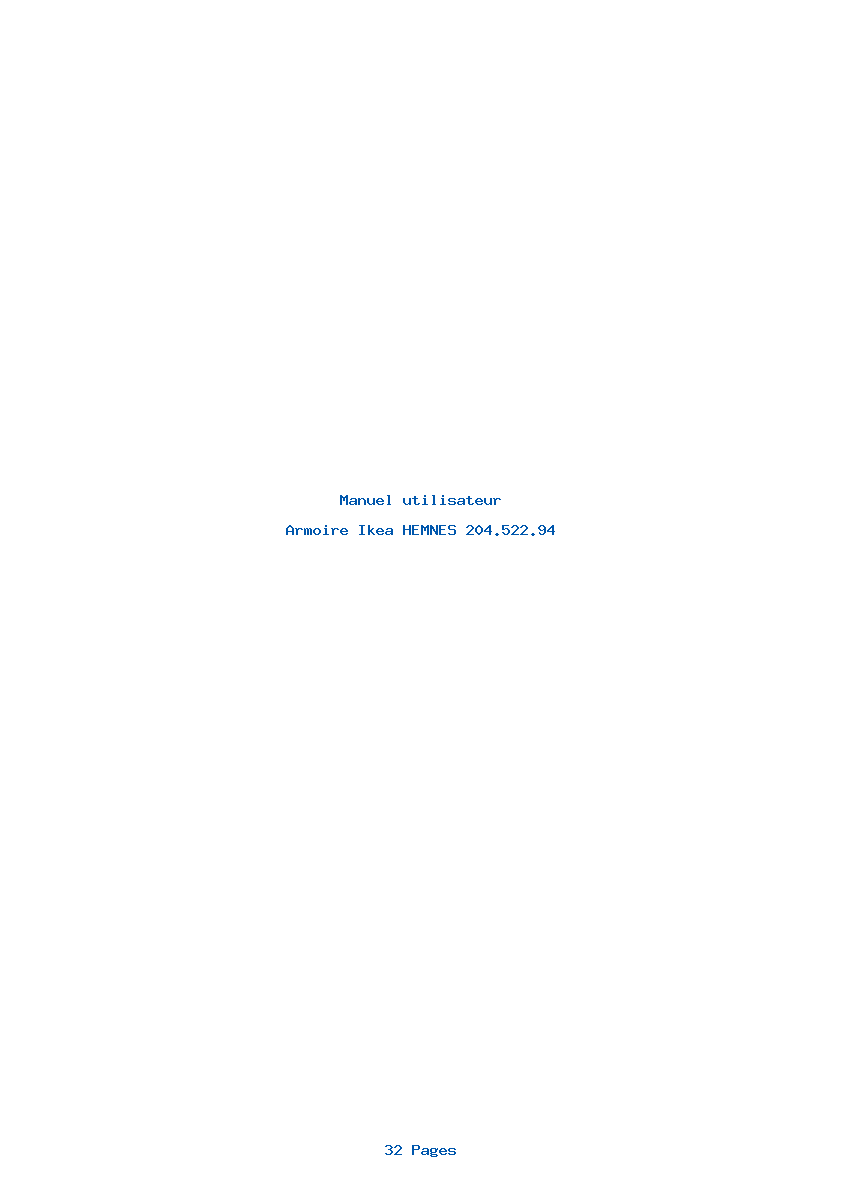 Page 1 de la notice Manuel utilisateur Ikea HEMNES 204.522.94