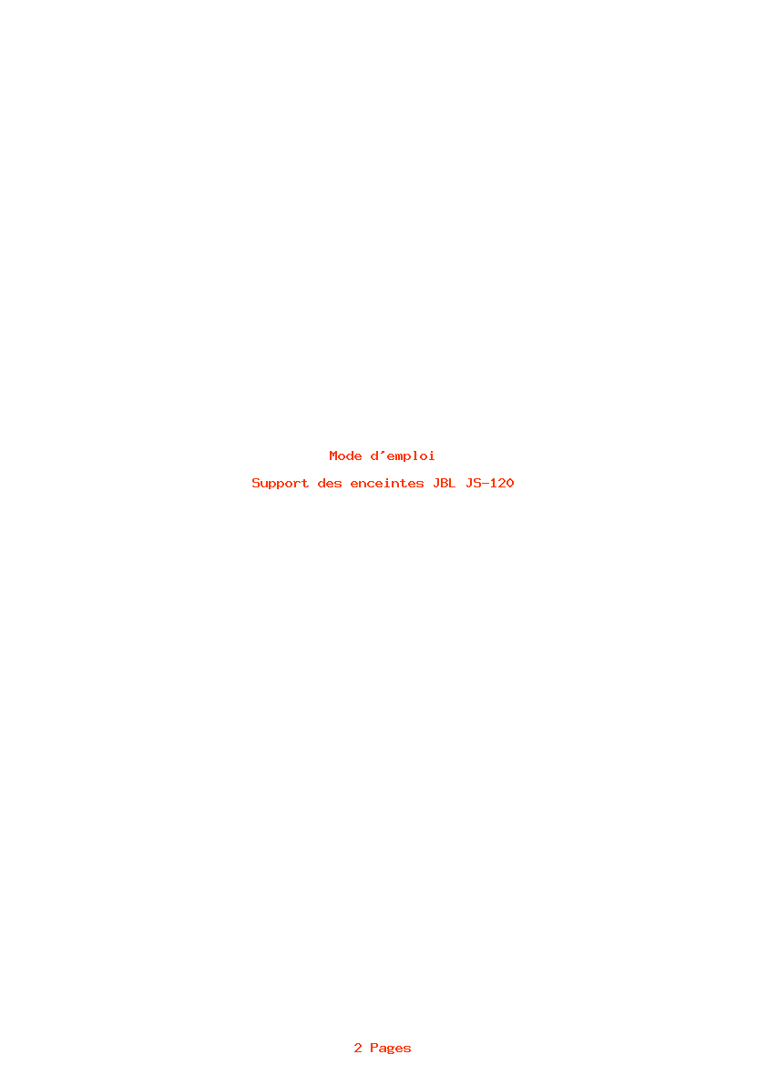 Page 1 de la notice Mode d'emploi JBL JS-120
