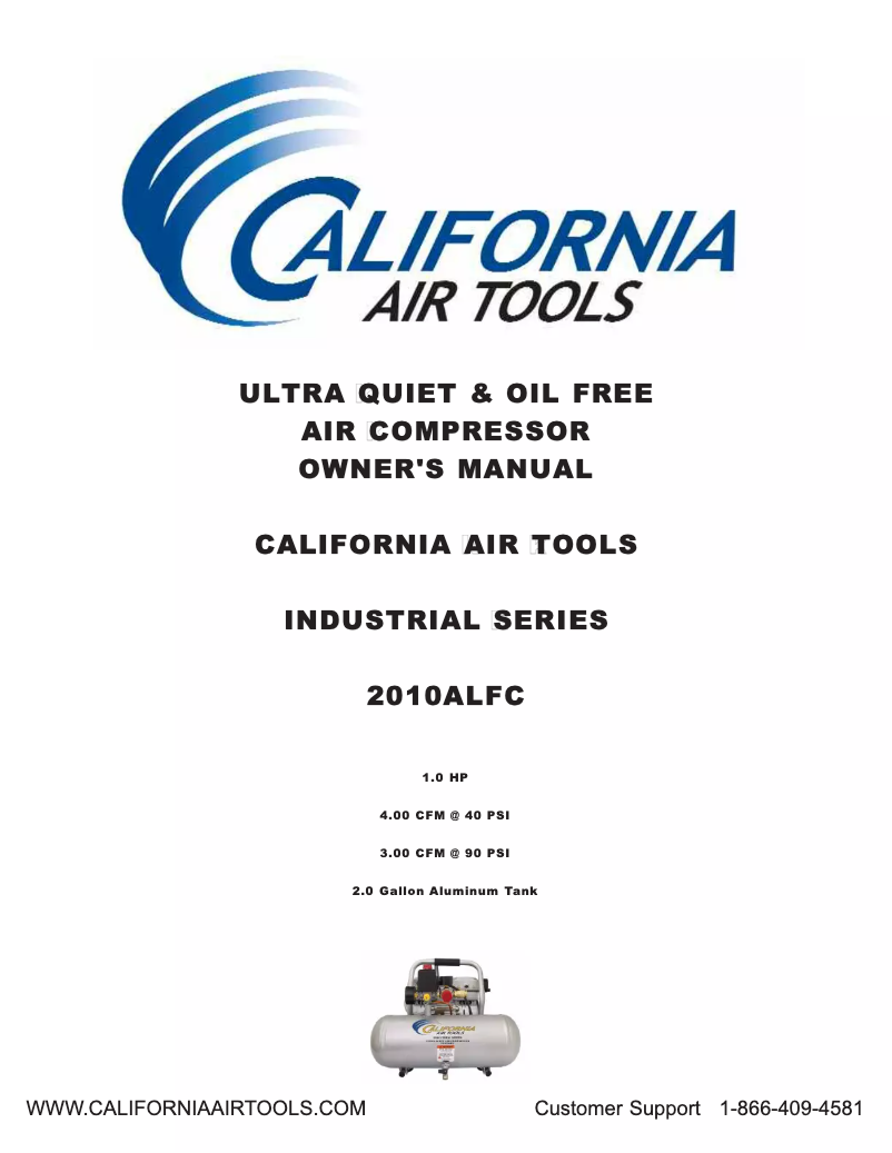 Page 1 of the manual User Manual California Air Tools 2010ALFC