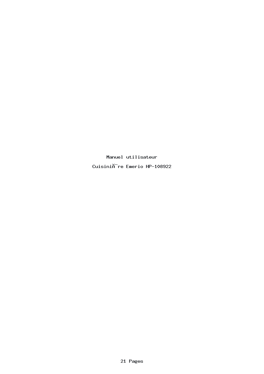 Page 1 de la notice Manuel utilisateur Emerio HP-108922