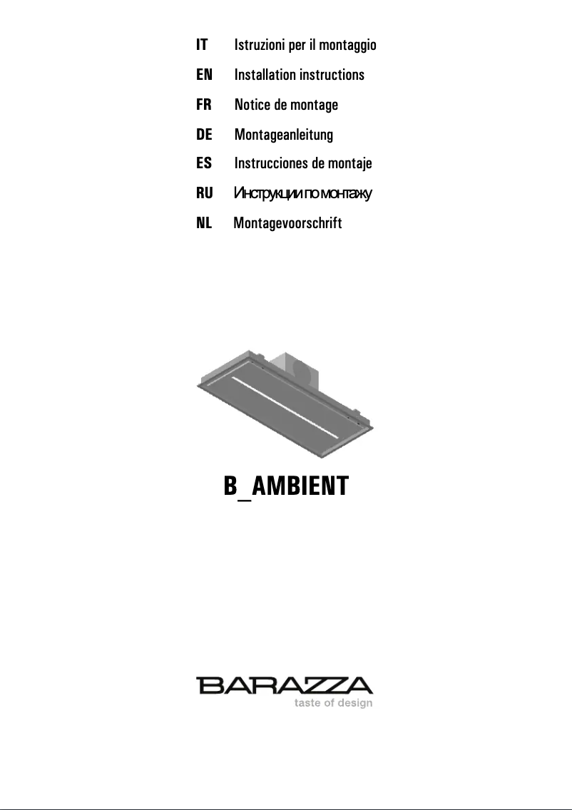 Page 1 de la notice Manuel utilisateur Barazza 1KBAS12