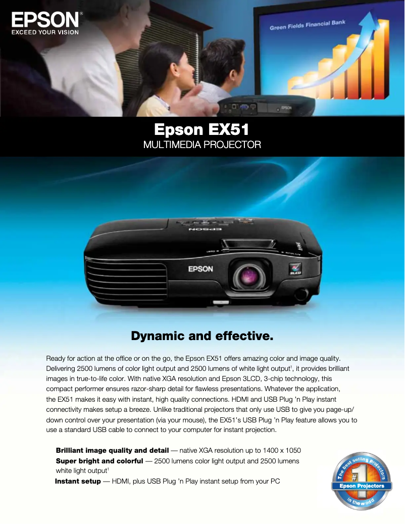 Page 1 de la notice Brochure Epson EX51