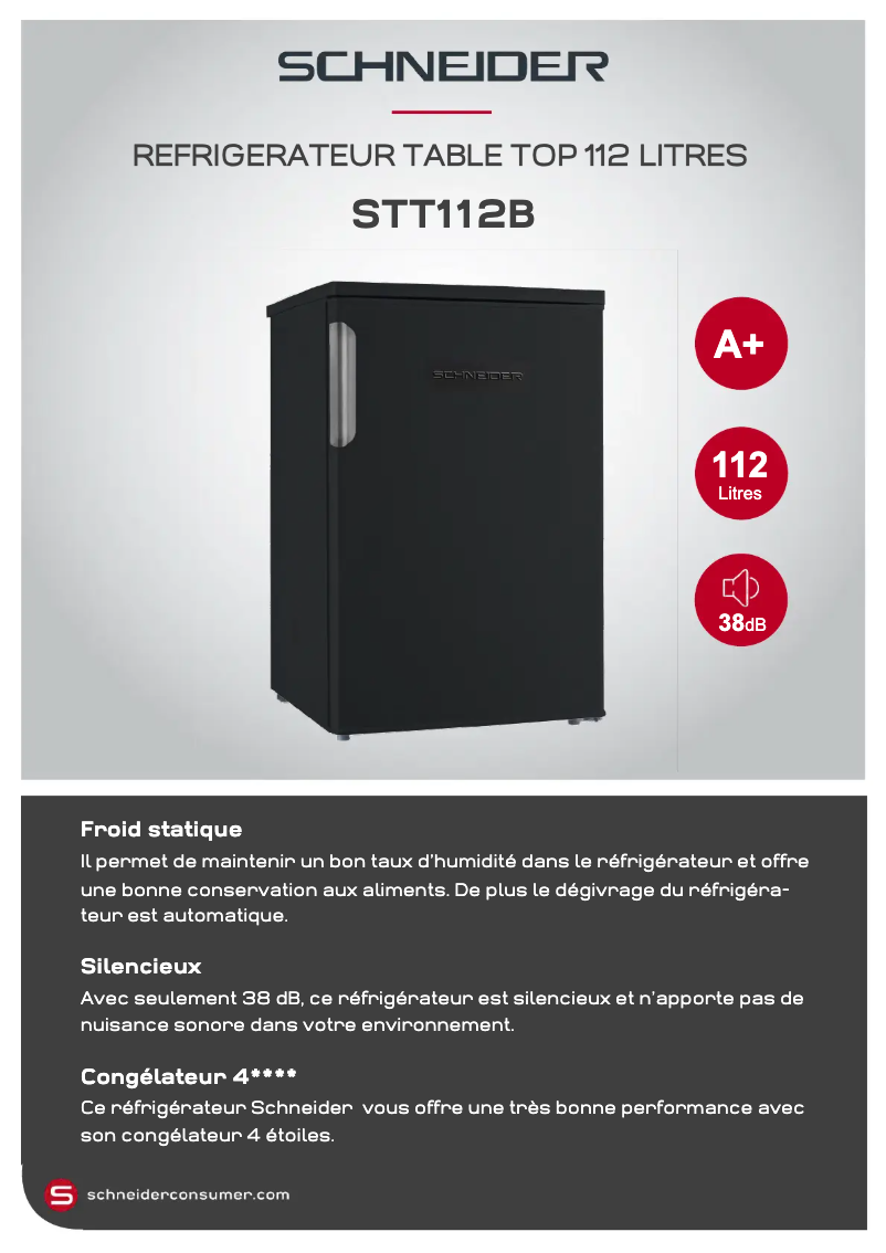 Página 1 del manual Ficha técnica Schneider STT112B