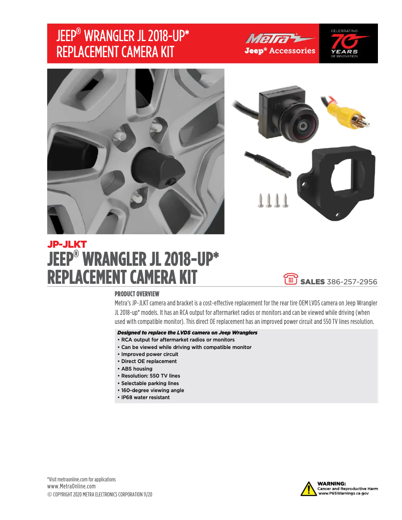 Página 1 del manual Ficha técnica Metra JP-JLKT