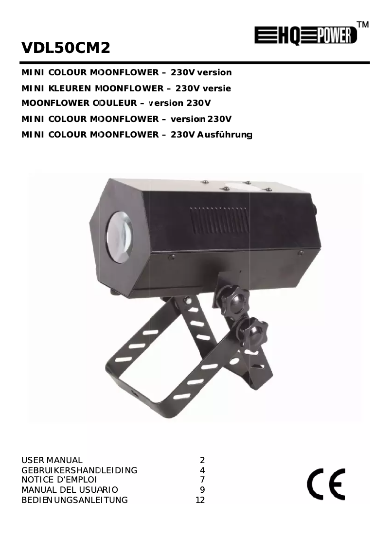 Page 1 de la notice Manuel utilisateur HQ Power VDL50CM2