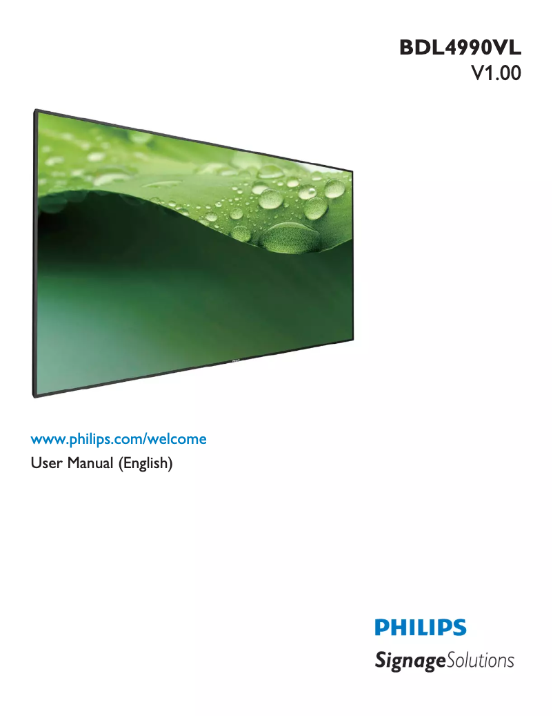 Página 1 del manual Manual de usuario Philips BDL4990VL