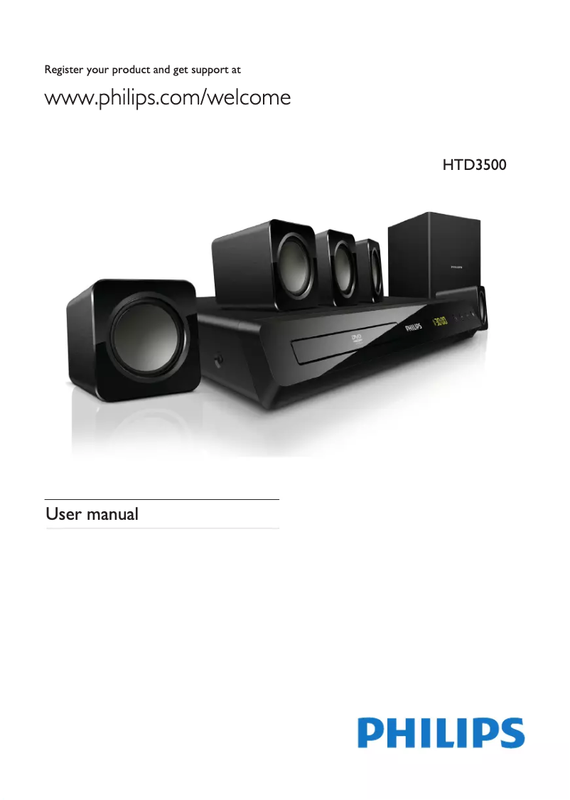 Page 1 de la notice Guide de démarrage rapide Philips HTD3500