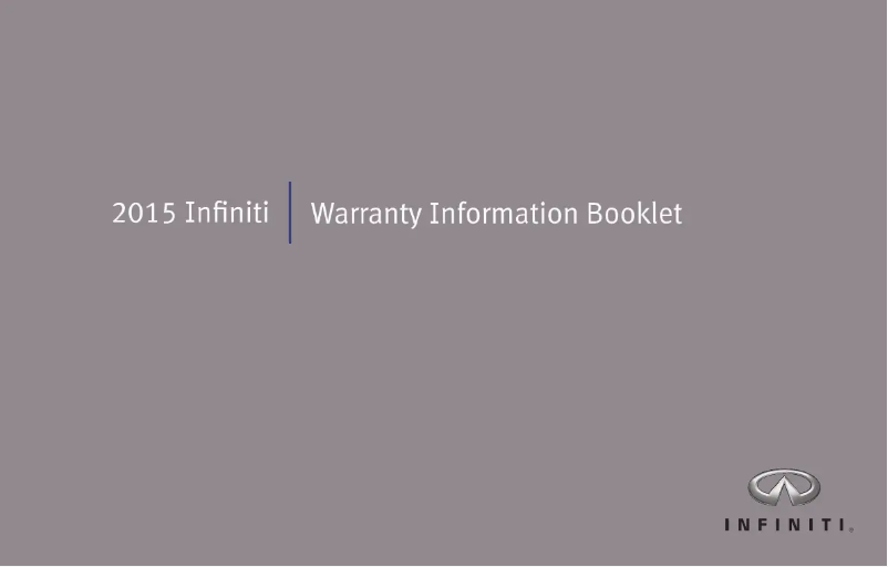 Page 1 of the manual Warranty Information Infiniti Q60 Convertible (2015)