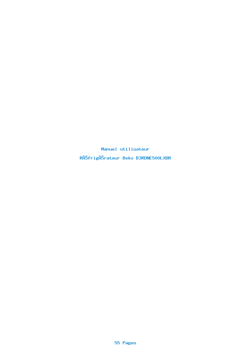 Image de la première page du manuel de l'appareil B3RDNE500LXBR