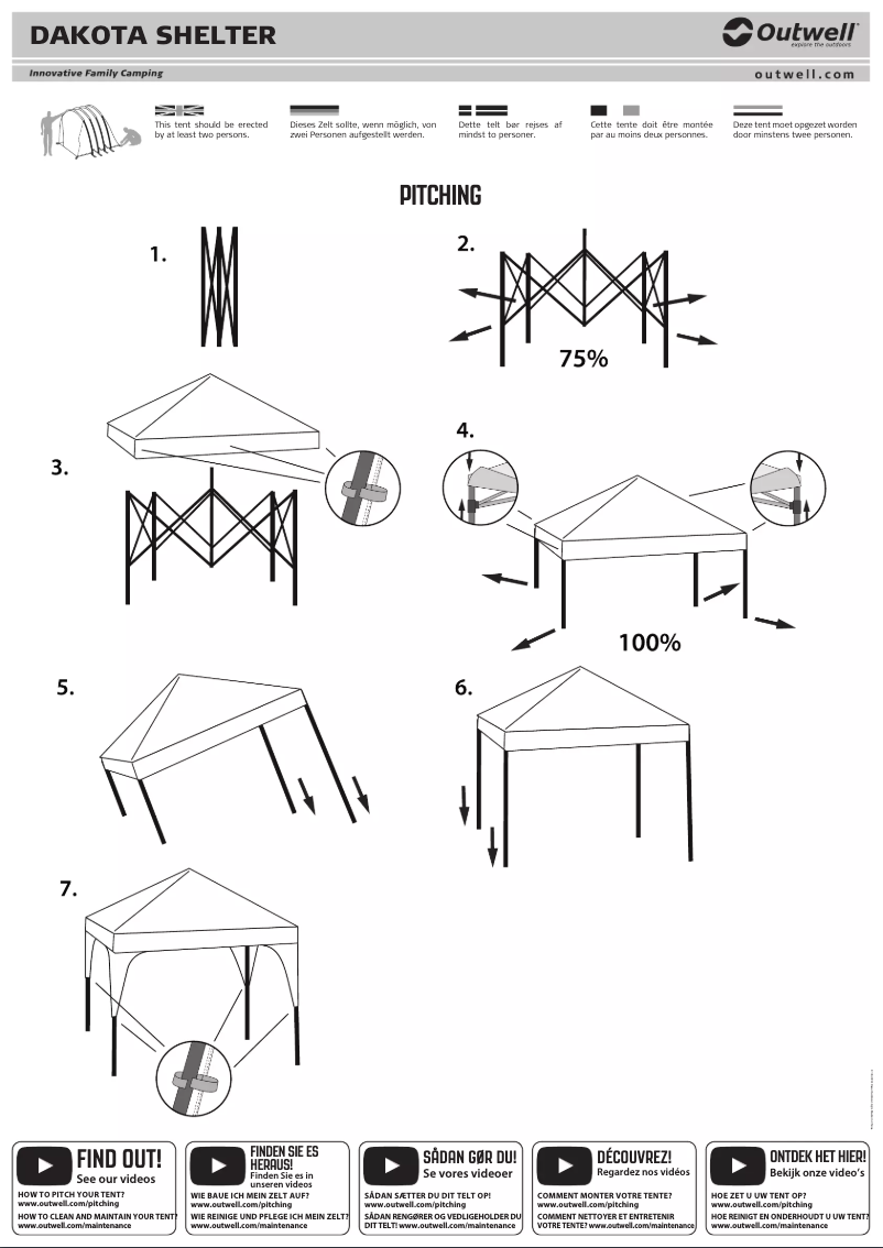 Page 1 de la notice Manuel utilisateur Outwell Dakota Shelter