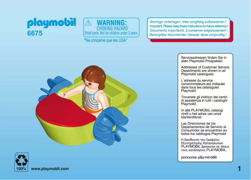 Página 1 del manual Manual de usuario Playmobil Children's Paddle Boat 6675