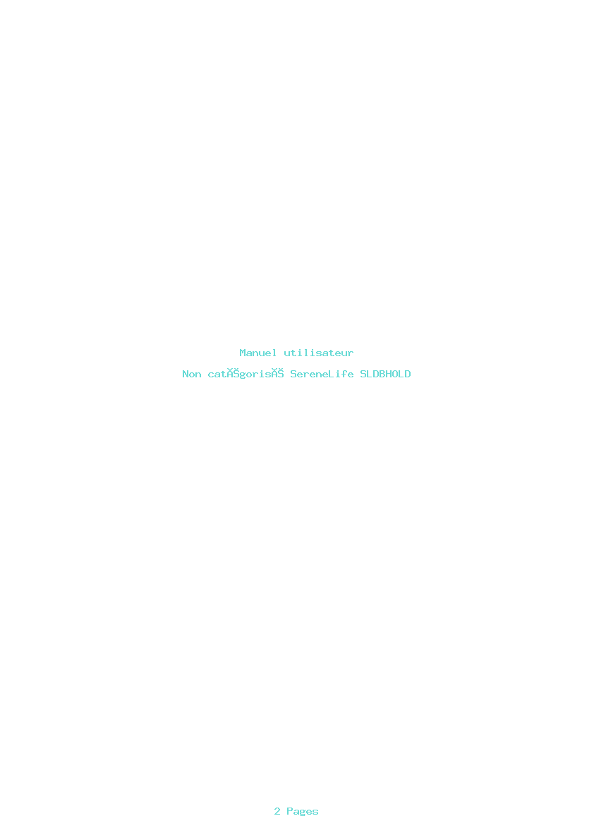 Page 1 de la notice Manuel utilisateur SereneLife SLDBHOLD