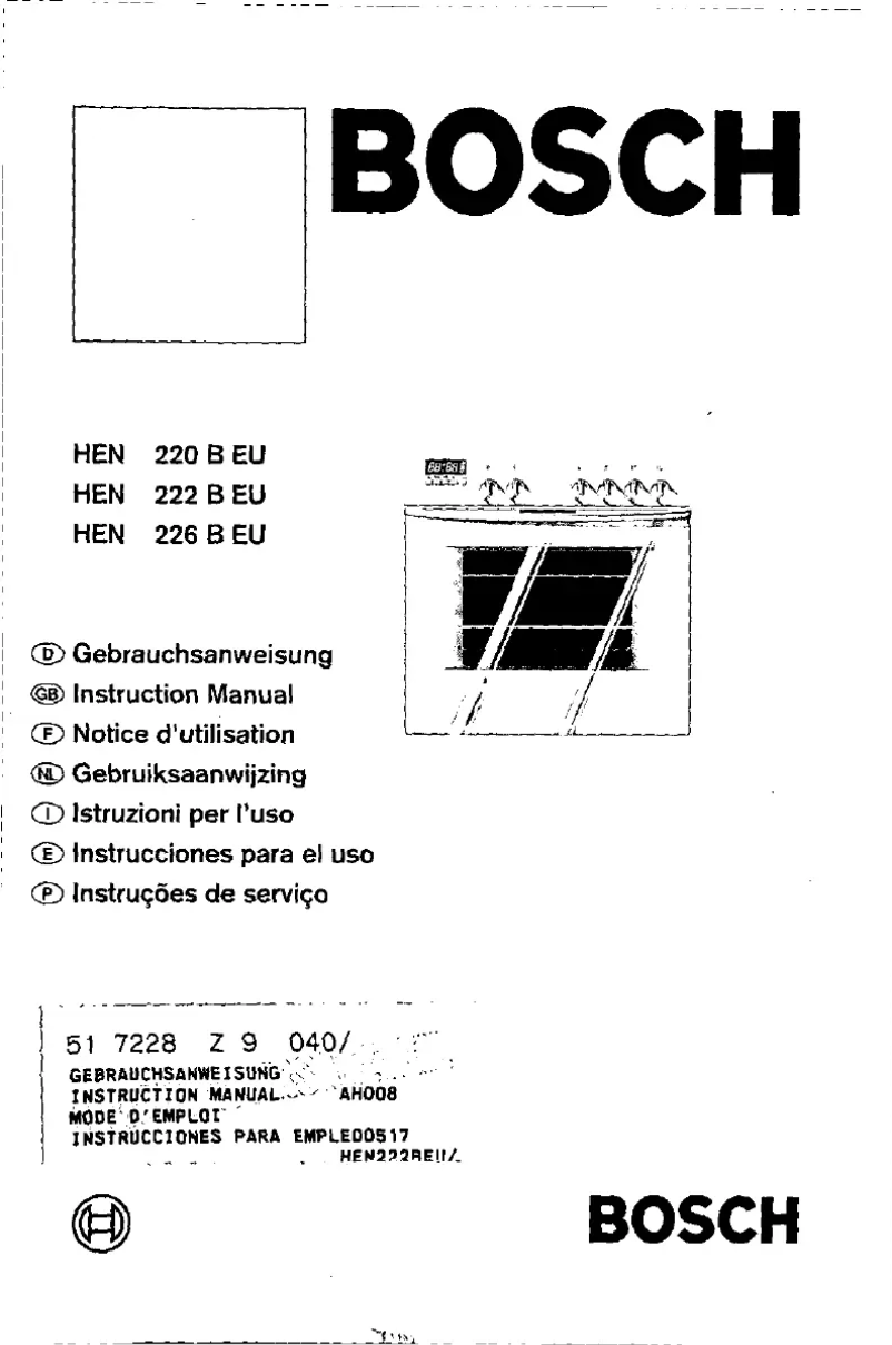Page 1 de la notice Manuel utilisateur Bosch HEN220256C
