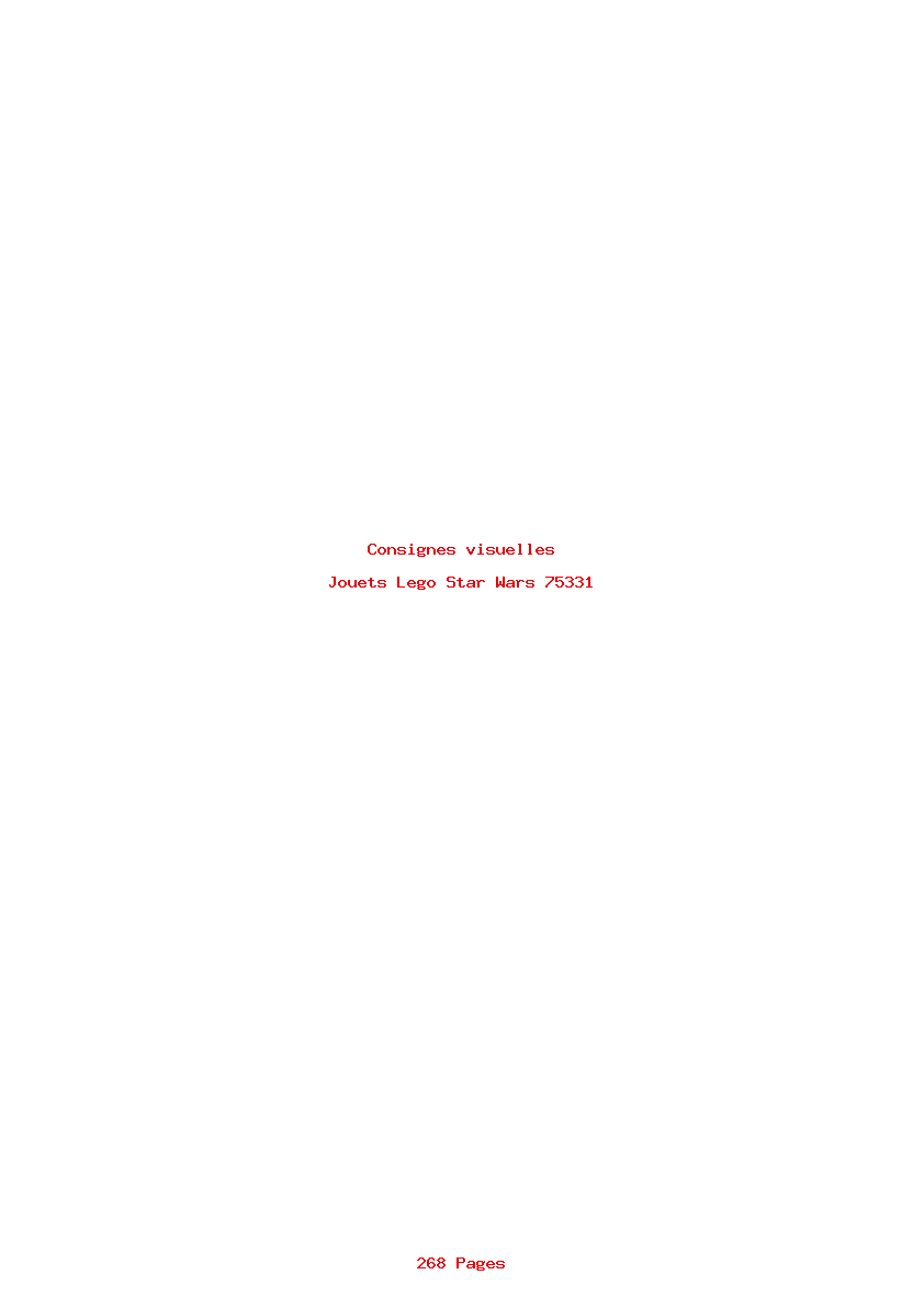 Page 1 de la notice Consignes visuelles Lego Star Wars 75331