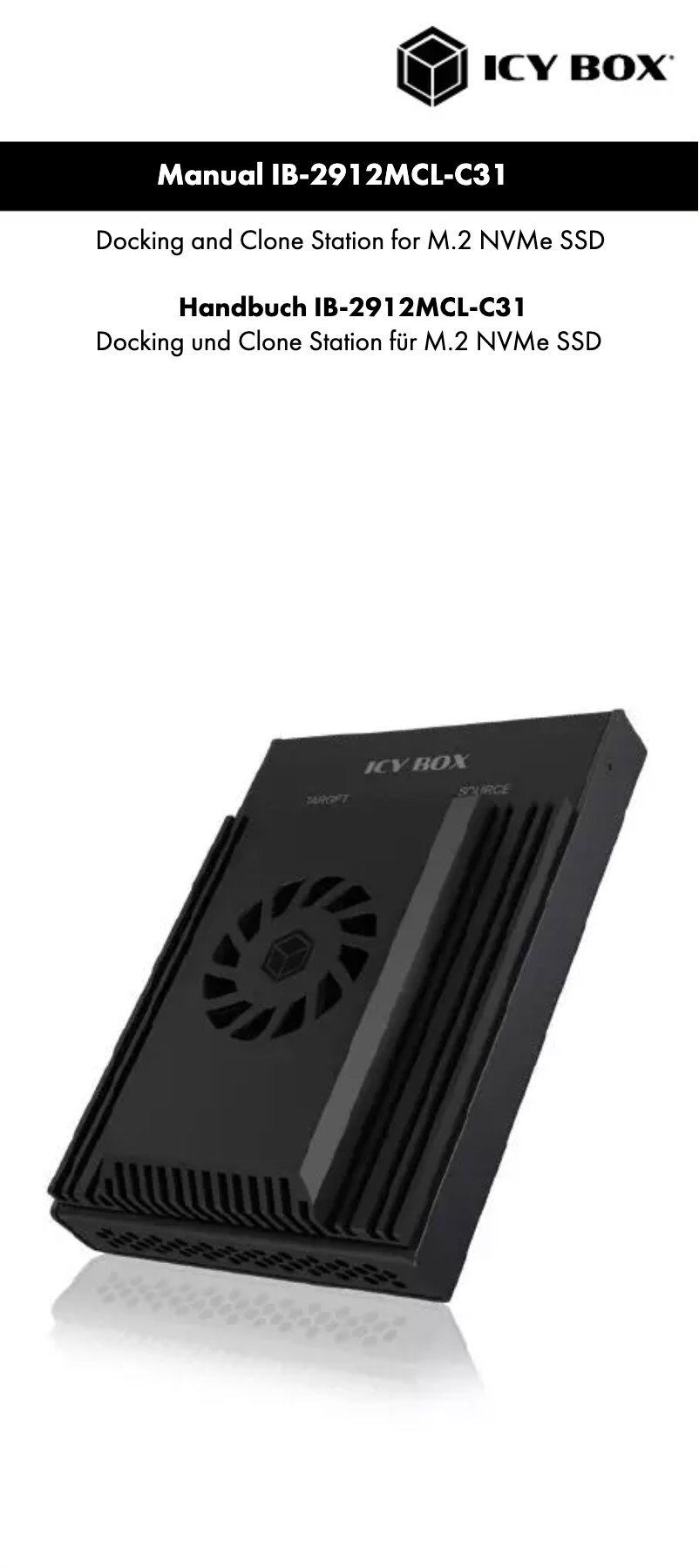 Page 1 de la notice Manuel utilisateur Icy Box IB-2912MCL-C31