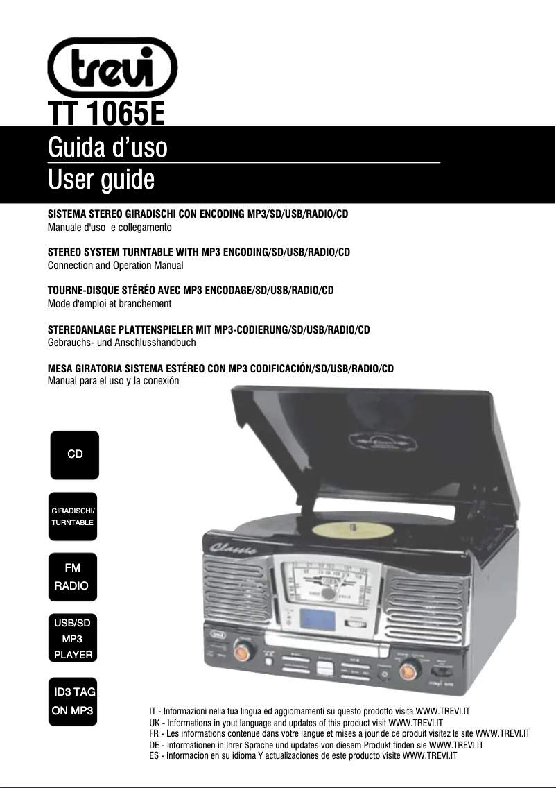 Page 1 de la notice Manuel utilisateur Trevi TT 1065 E