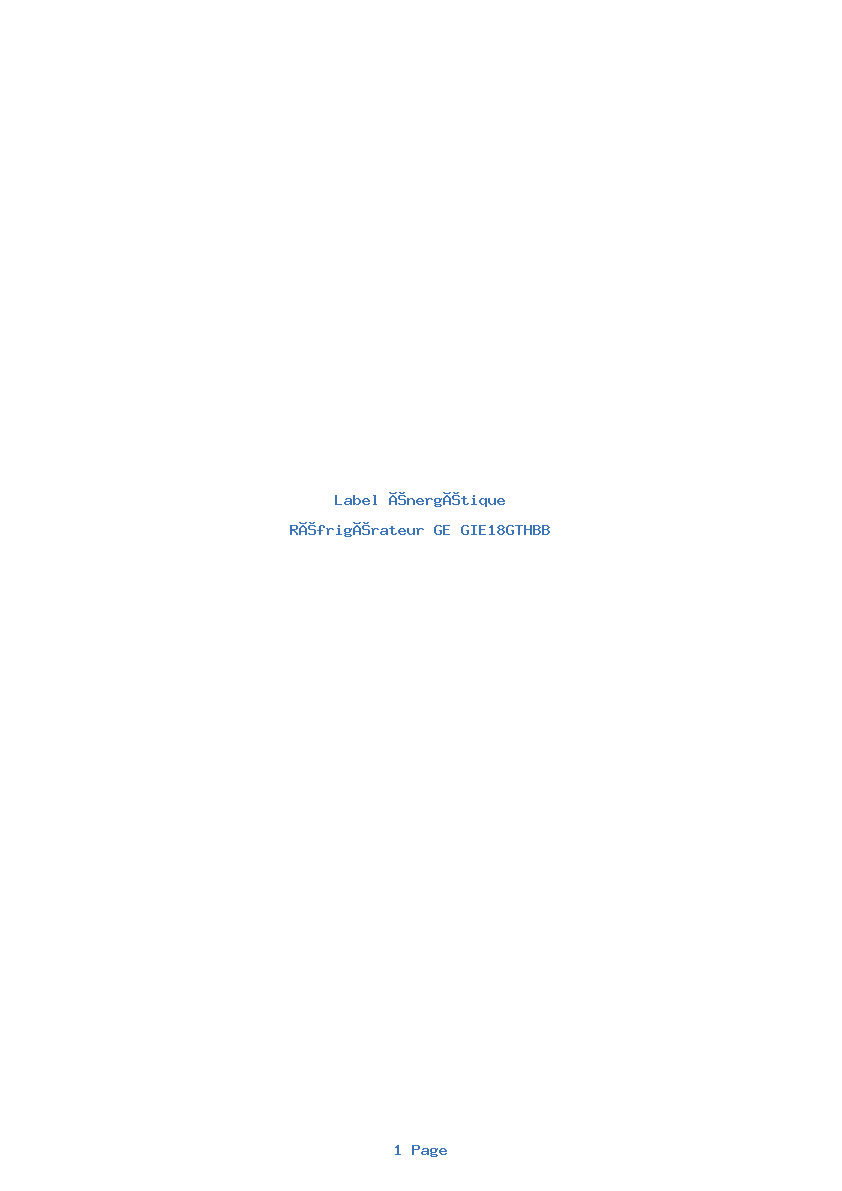 Image de la première page du manuel de l'appareil GIE18GTHBB