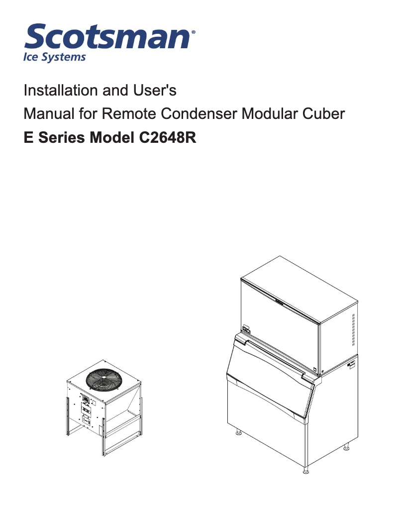 Page 1 of the manual User Manual Scotsman C2648R-E