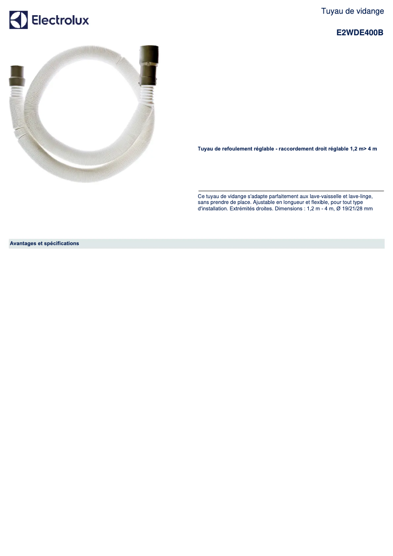 Página 1 del manual Manual de usuario Electrolux E2WDE400B