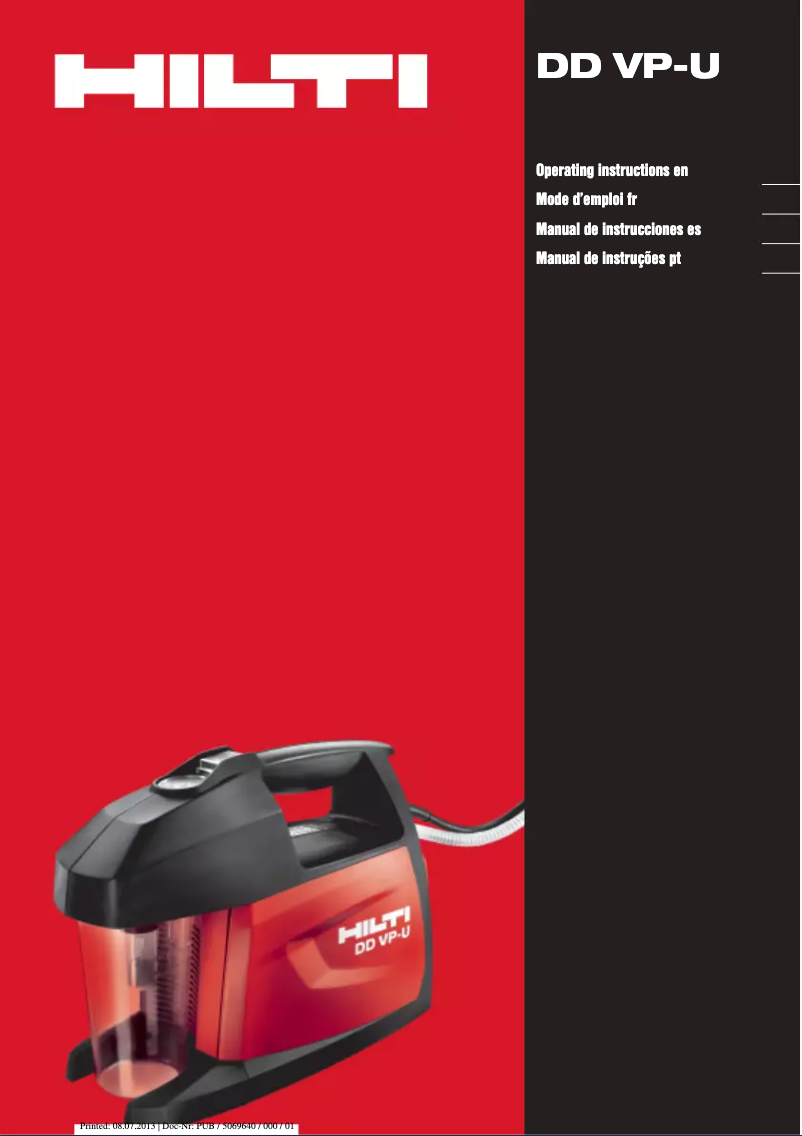 Page 1 de la notice Manuel utilisateur Hilti DD VP-U 120V