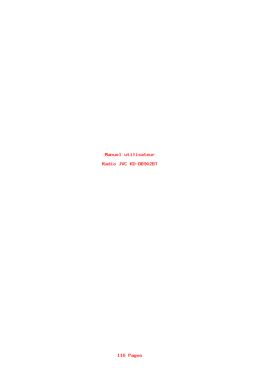 Page 1 de la notice Manuel utilisateur JVC KD-DB902BT
