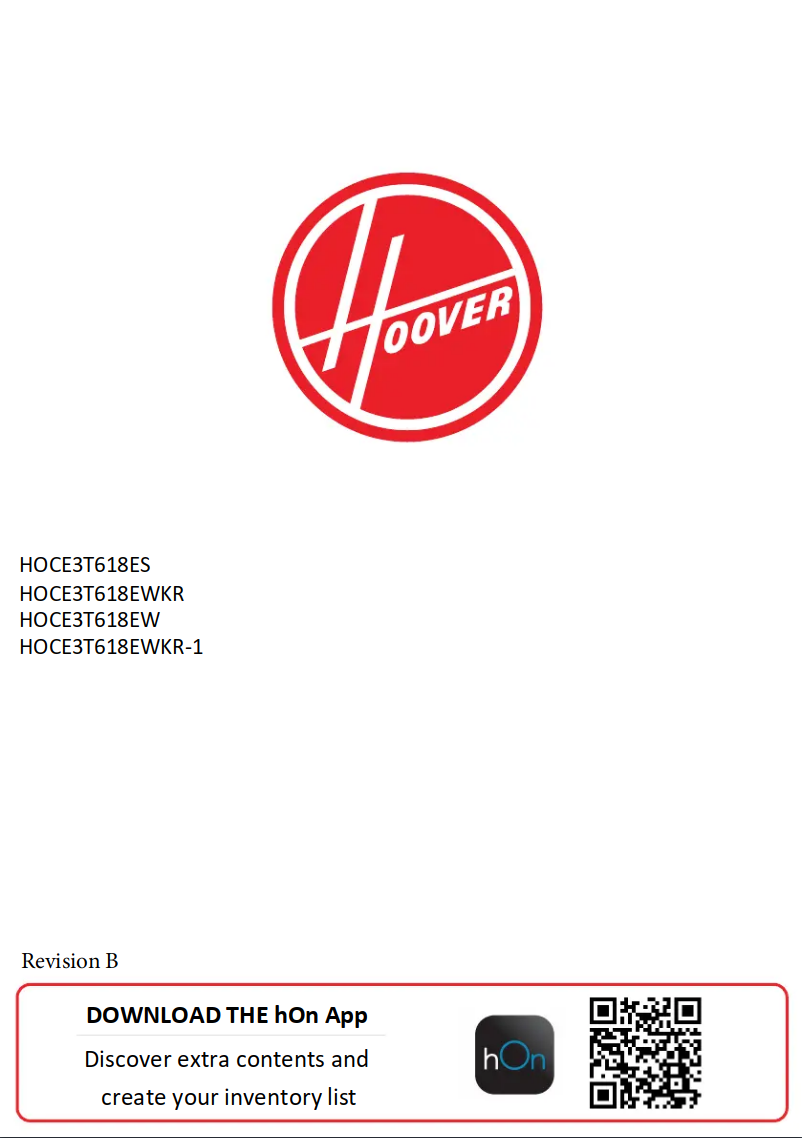 Page 1 de la notice Manuel utilisateur Hoover HOCE3T618FW