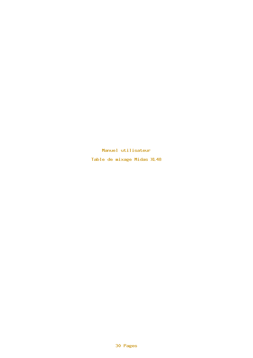 Page 1 de la notice Manuel utilisateur Midas XL48