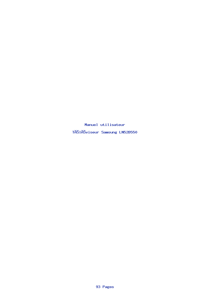 Page 1 de la notice Manuel utilisateur Samsung LN52B550