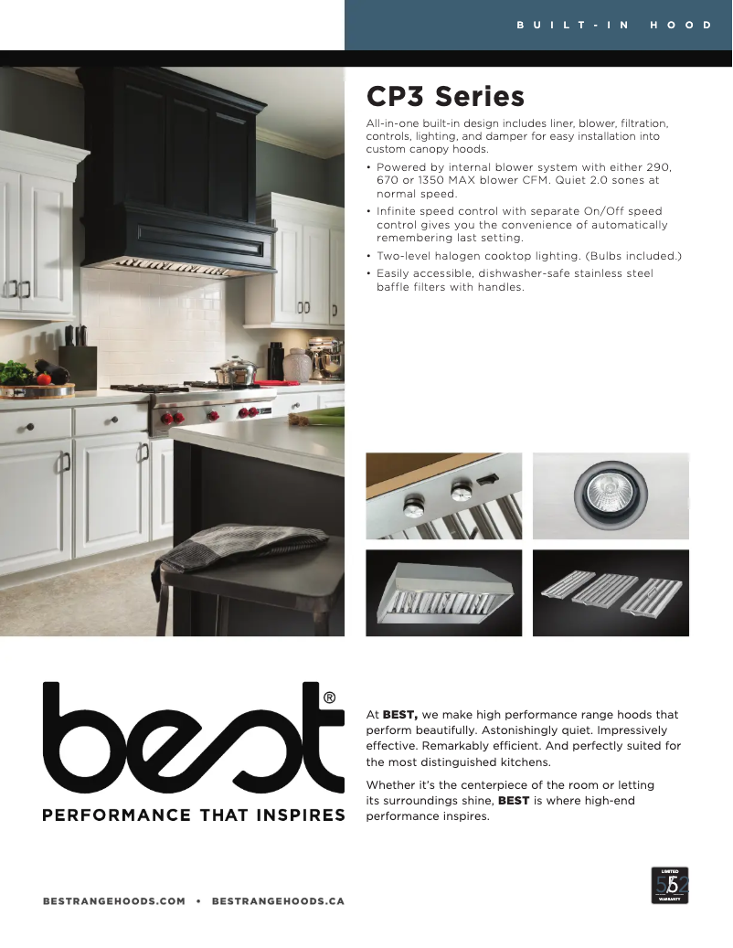 Página 1 del manual Ficha técnica Best CP35I309SB