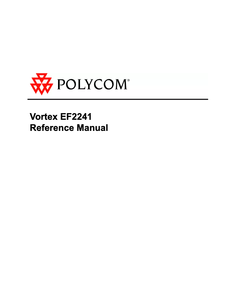 Page 1 de la notice Manuel utilisateur Polycom Vortex EF2241