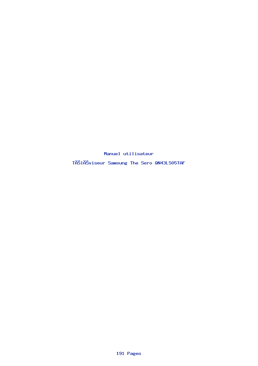 Page 1 de la notice Manuel utilisateur Samsung The Sero QN43LS05TAF